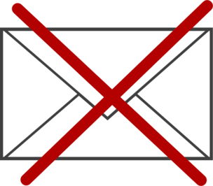 E-Mail durchgestrichen